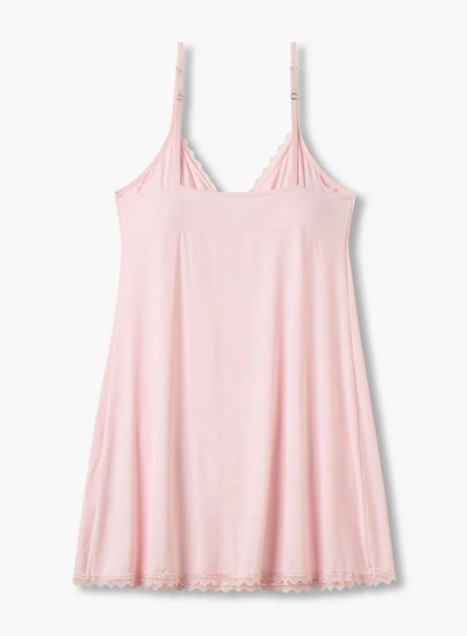 سبلاش فيڤ Slip Dress Sleeveless Lace Trim